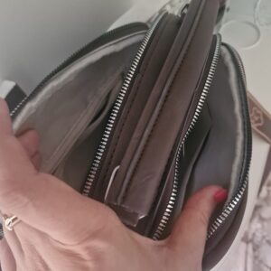 Сумка жіноча кросбоді коричнева на 2 відділа з ремінцем